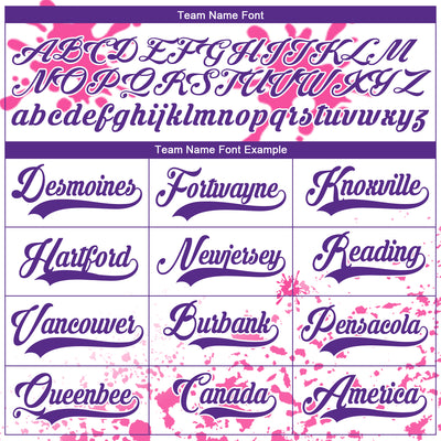 Custom Camo Purple Pink-White Splash Hockey Lace Neck Jersey