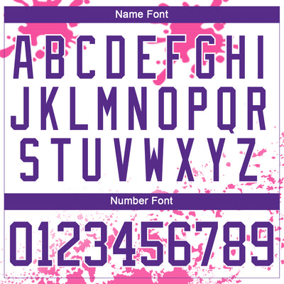 Custom Camo Purple Pink-White Splash Hockey Lace Neck Jersey