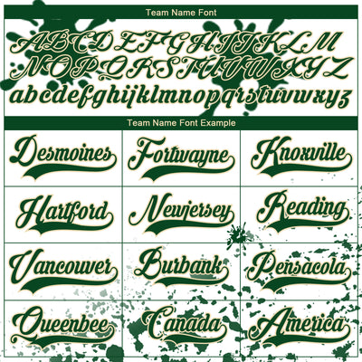 Custom Camo Green Black Cream-White Splash Hockey Lace Neck Jersey