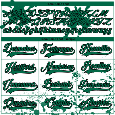 Custom Camo Kelly Green Black-White Splash Hockey Lace Neck Jersey