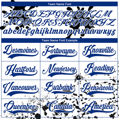 Custom Camo Royal Black-White Splash Hockey Lace Neck Jersey