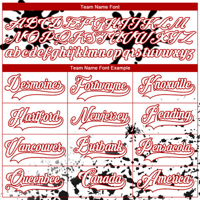 Custom Camo White Red-Black Splash Hockey Lace Neck Jersey