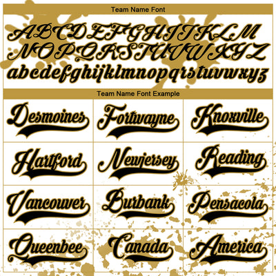 Custom Camo Black Old Gold-White Splash Hockey Lace Neck Jersey