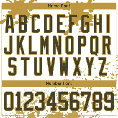 Custom Camo Olive Old Gold-White Splash Hockey Lace Neck Jersey