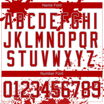 Custom Camo Red Black Gray-White Splash Hockey Lace Neck Jersey