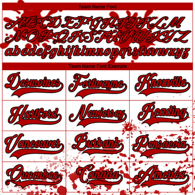 Custom Camo Red Black-White Splash Hockey Lace Neck Jersey