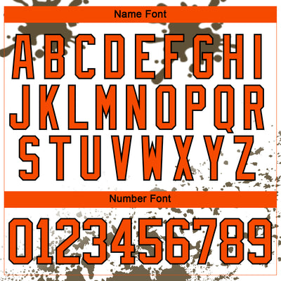 Custom Camo Orange Olive Black-White Splash Hockey Lace Neck Jersey