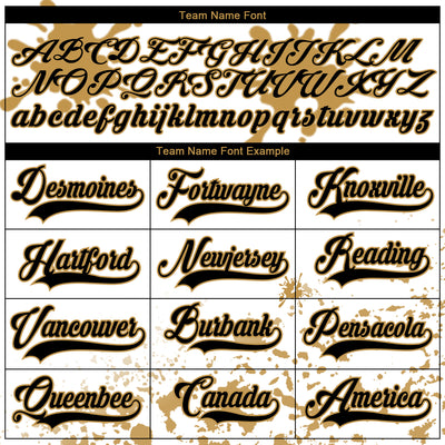 Custom Camo Black Old Gold-White Splash Hockey Lace Neck Jersey