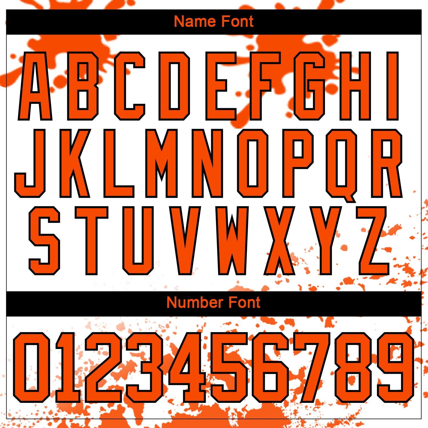 Custom Camo Orange Black-White Splash Hockey Lace Neck Jersey