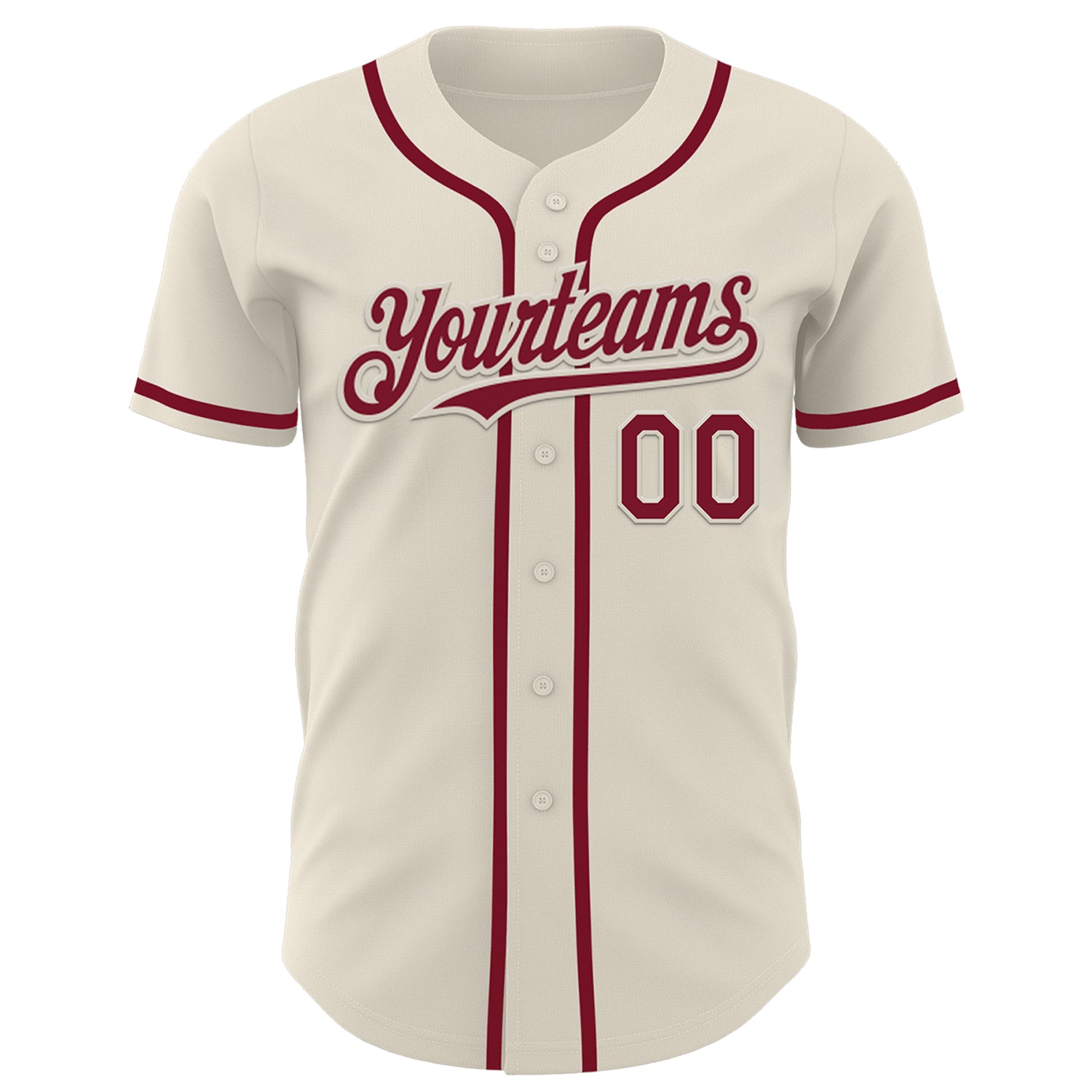 Custom Cream Crimson Authentic Baseball Jersey