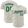 Custom Cream (Green Gray Pinstripe) Green-Gray Authentic Baseball Jersey