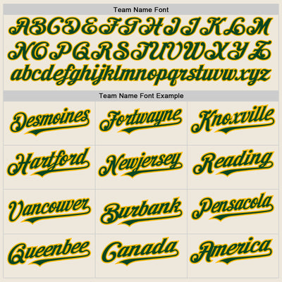 Custom Cream (Green Gold Pinstripe) Green-Gold Authentic Baseball Jersey