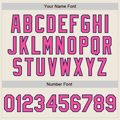 Custom Cream Pink-Navy Authentic Baseball Jersey