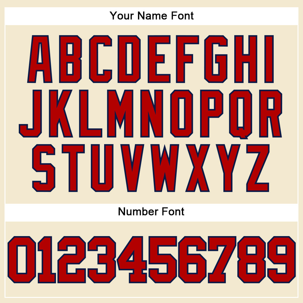 Custom Cream Red-Navy Mesh Authentic Throwback Baseball Jersey