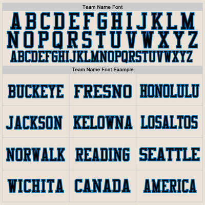 Custom Cream Black-Blue Mesh Authentic Throwback Football Jersey