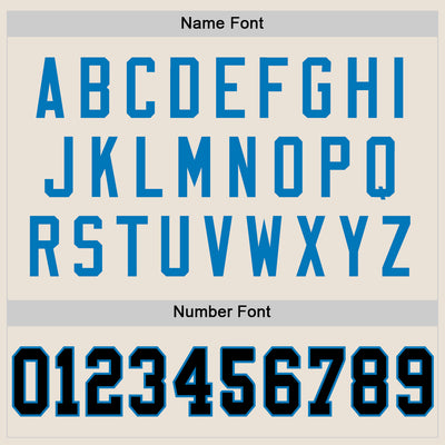 Custom Cream Black-Blue Mesh Authentic Throwback Football Jersey