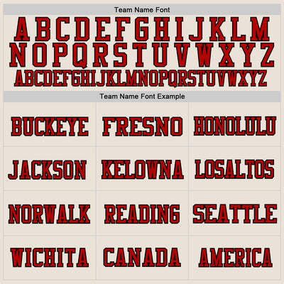 Custom Cream Red-Black Mesh Authentic Throwback Football Jersey