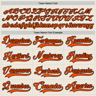 Custom Cream Orange-Black Hockey Lace Neck Jersey