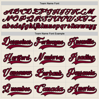 Custom Cream Maroon-Black Hockey Jersey