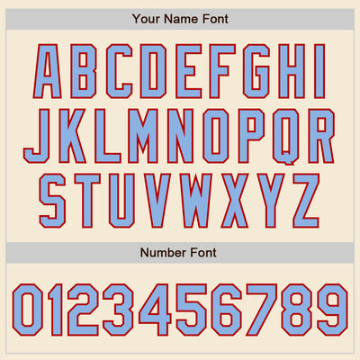 Custom Cream Light Blue-Red Authentic Baseball Jersey