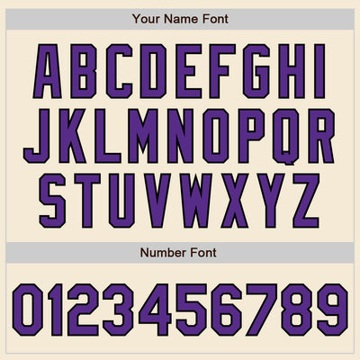 Custom Cream Purple-Black Authentic Baseball Jersey