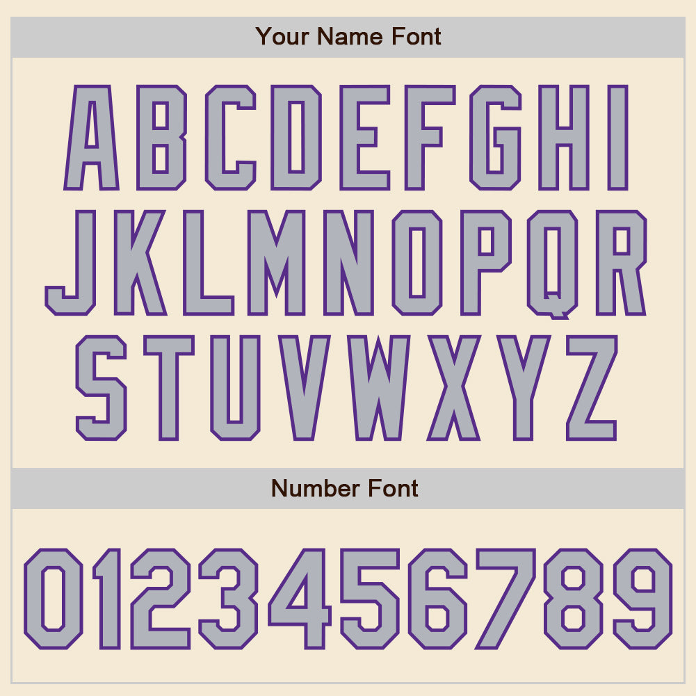 Custom Cream Gray-Purple Authentic Baseball Jersey