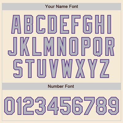 Custom Cream Gray-Purple Authentic Baseball Jersey