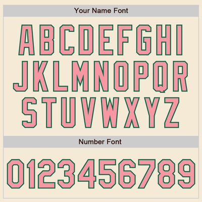 Custom Cream Medium Pink-Kelly Green Authentic Baseball Jersey