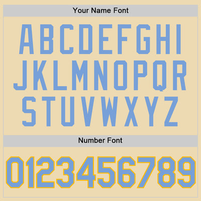 Custom Cream Light Blue-Gold Authentic Throwback Basketball Jersey