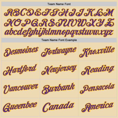 Custom Cream Purple-Gold Authentic Throwback Basketball Jersey