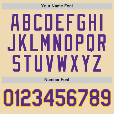 Custom Cream Purple-Gold Authentic Throwback Basketball Jersey