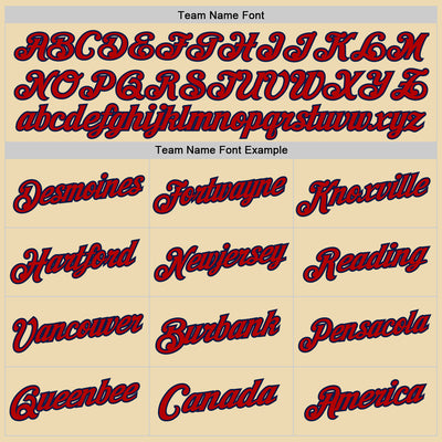 Custom Cream Red Navy-White Authentic Throwback Basketball Jersey