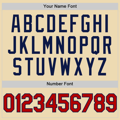 Custom Cream Red Navy-White Authentic Throwback Basketball Jersey