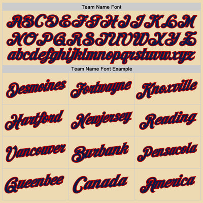 Custom Cream Red-Navy Authentic Throwback Basketball Jersey