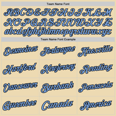 Custom Cream Light Blue Black-White Authentic Throwback Basketball Jersey