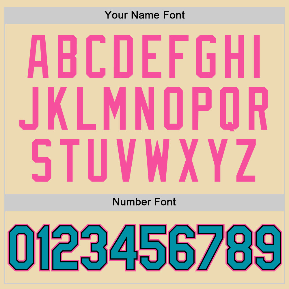 Custom Cream Teal Black-Pink Authentic Throwback Basketball Jersey