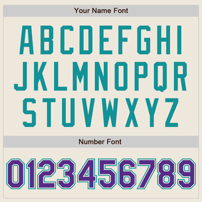 Custom Cream Purple-Teal Authentic Baseball Jersey