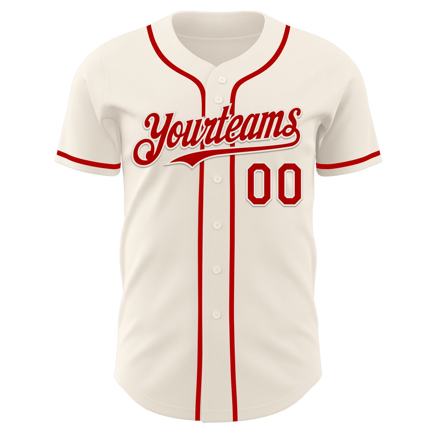 Custom Cream Red Authentic Baseball Jersey