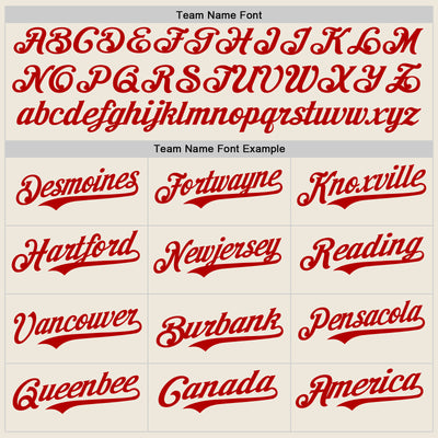 Custom Cream Red Authentic Baseball Jersey