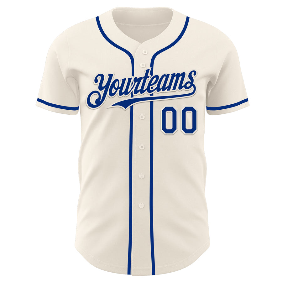 Custom Cream Royal Authentic Baseball Jersey
