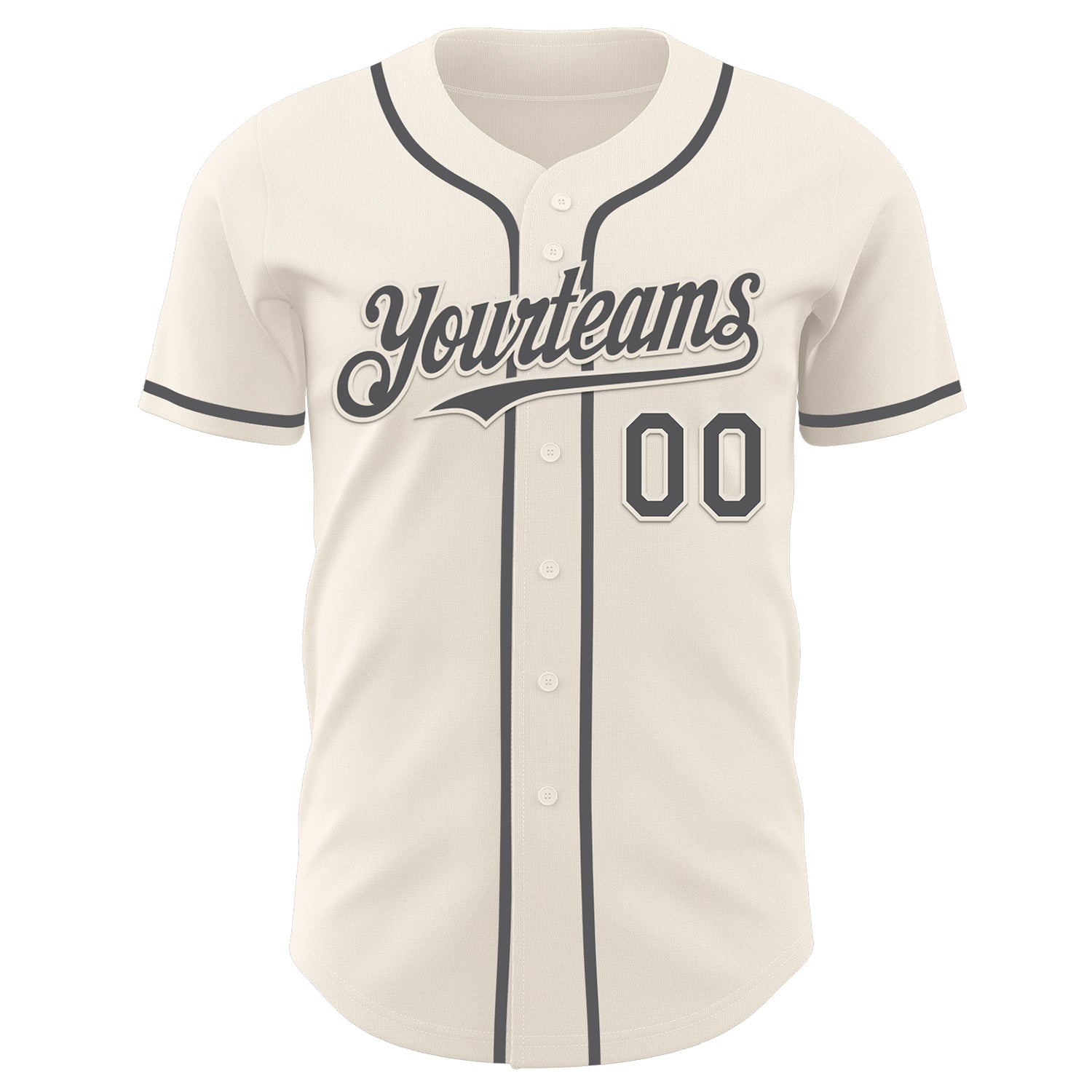 Custom Cream Steel Gray Authentic Baseball Jersey