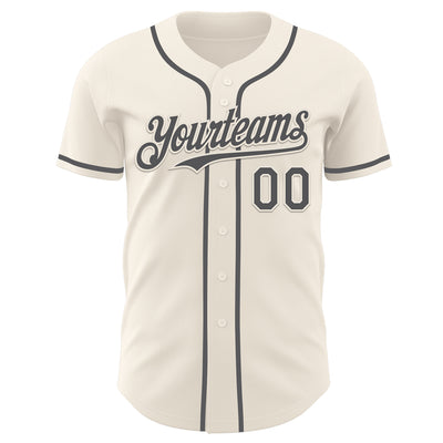 Custom Cream Steel Gray Authentic Baseball Jersey