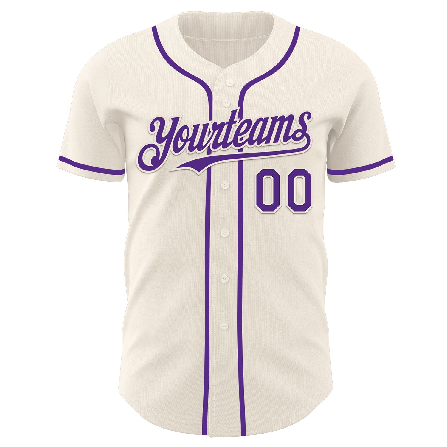 Custom Cream Purple Authentic Baseball Jersey