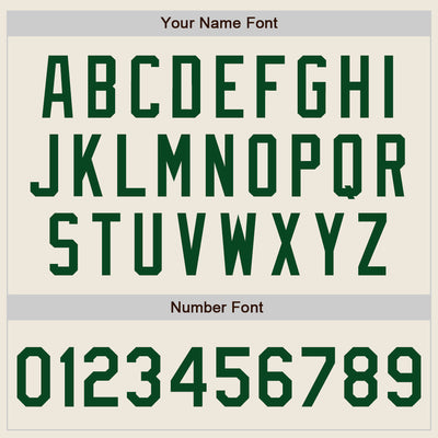 Custom Cream Green Authentic Baseball Jersey