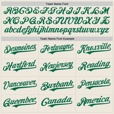 Custom Cream Kelly Green Authentic Baseball Jersey