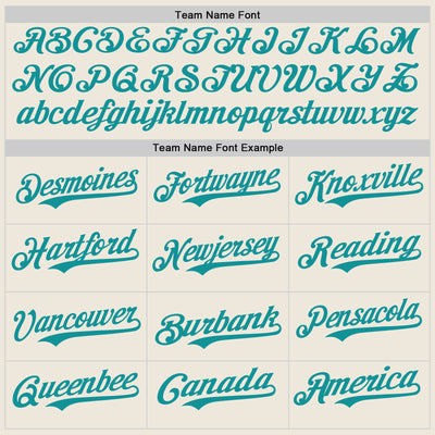 Custom Cream Teal Authentic Baseball Jersey
