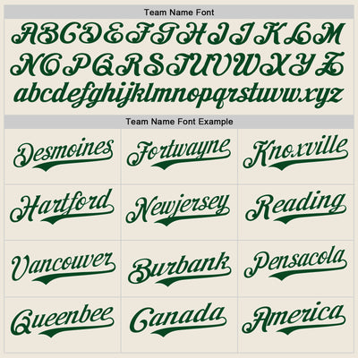 Custom Cream Gray Pinstripe Green Authentic Baseball Jersey