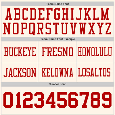 Custom Cream Red Authentic Football Jersey