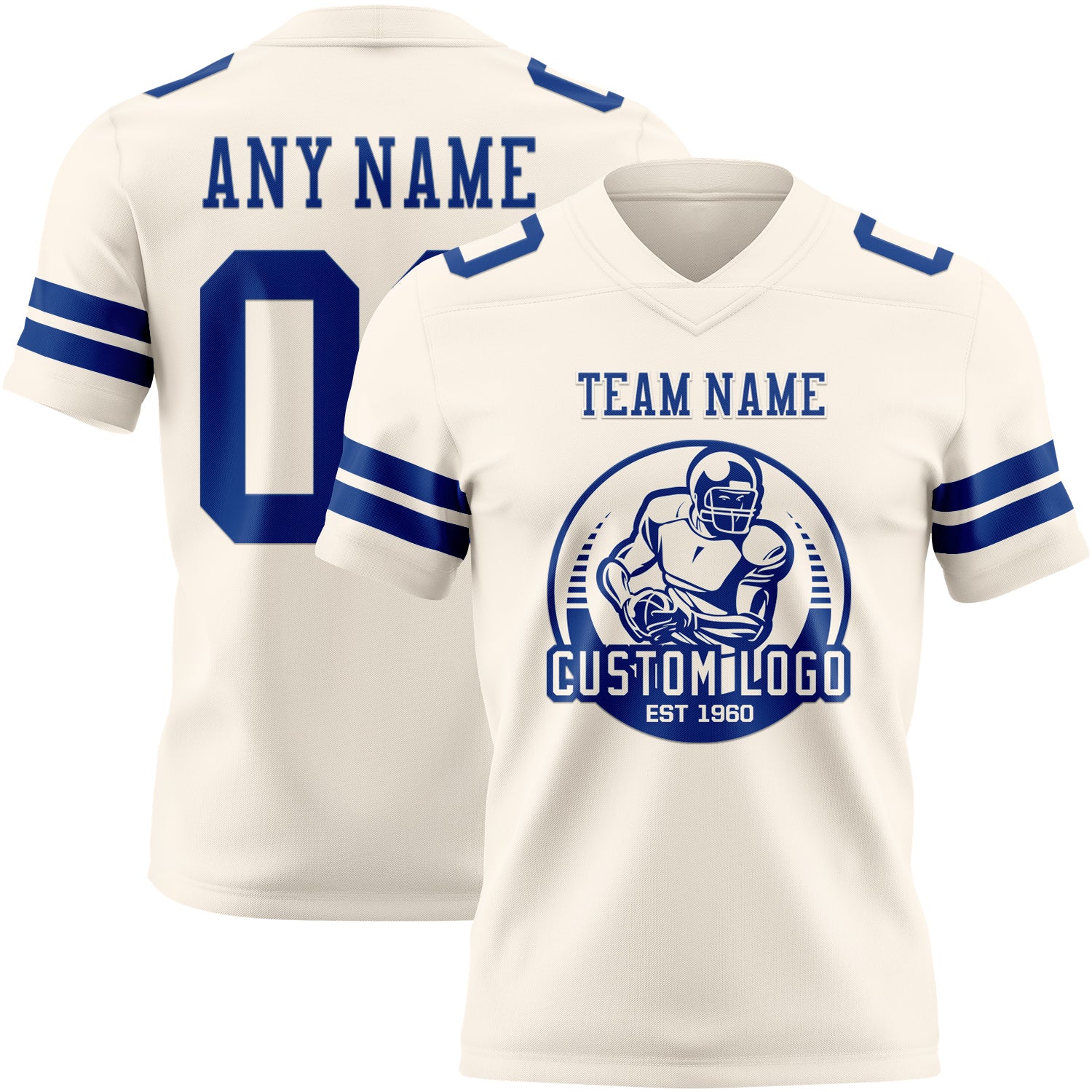 Custom Cream Royal Authentic Football Jersey