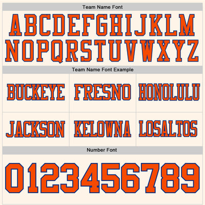 Custom Cream Orange-Royal Authentic Football Jersey